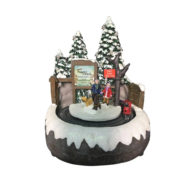 Minimalist Maxbell Christmas Snow Village House Musical Ornament for Living Room Decoration Soft