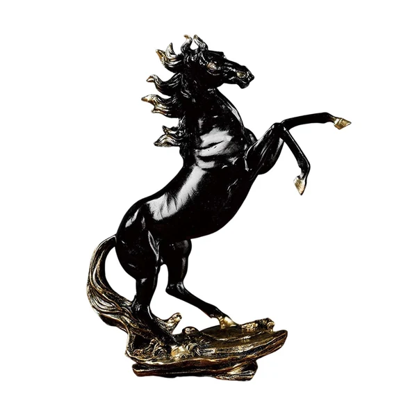 Efficient Maxbell Maxbell Modern Horse Statue Handicraft Sculpture Figurine for Office Bookshelf Decor Black Safe