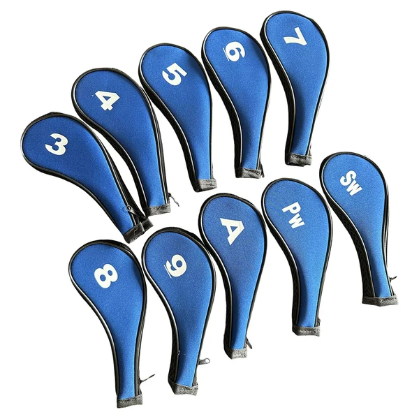 Reliable Maxbell 10Pcs Golf Iron Headcover Set Golf Club Head Cover Putter for Outdoor Sports Black and Blue Side User-Friendly