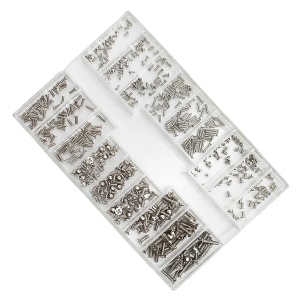 Pure Maxbell 500 Pieces 18 Sizes Mini Screw Nuts Rust Proof Universal for Notebook Glass Style B Smooth