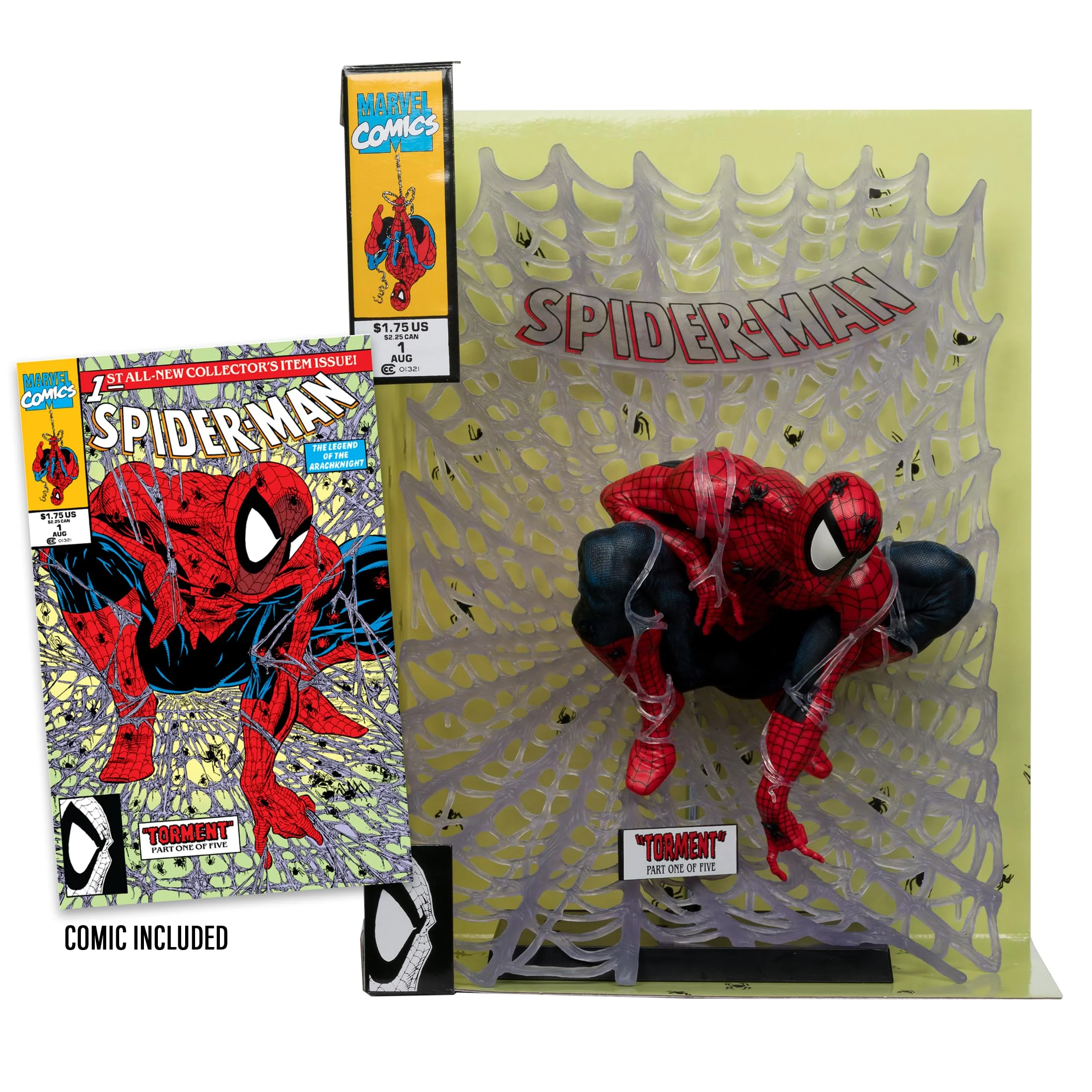 Natural McFarlane Toys - Marvel Spider-Man 1 6th Scale Collectible with Scene Spider-Man 1 Genuine