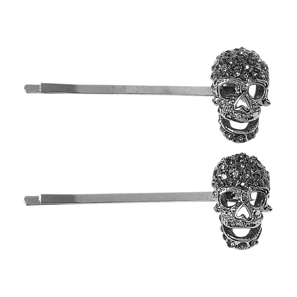 Exclusive Maxbell 2Pcs Skull Barrettes Hairpin Scary Hair Accessory for Festival Decorations Original Design