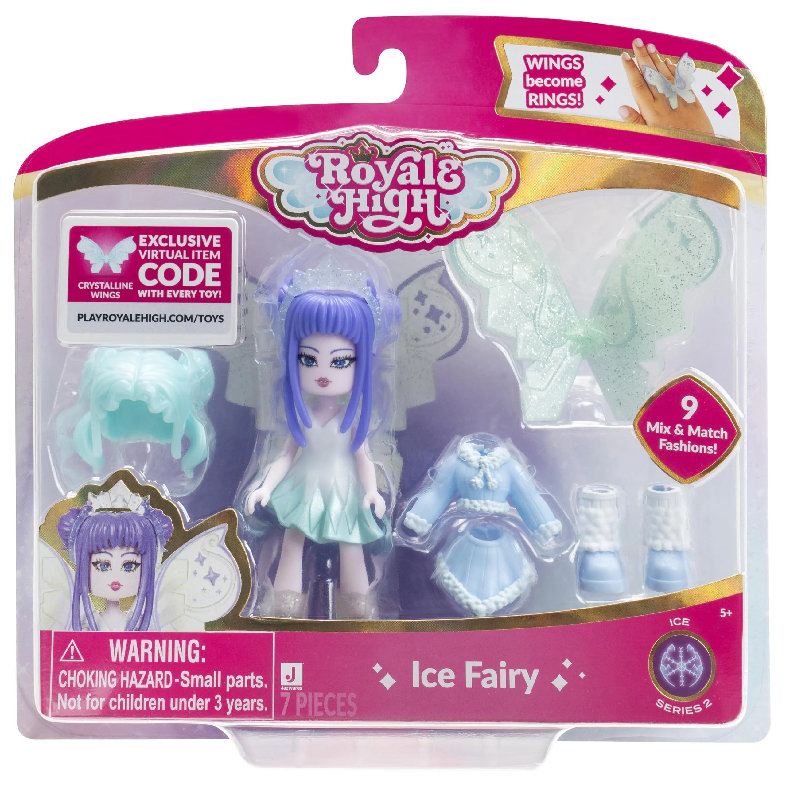 Soft Royale High 3 Ice Fairy Fashion Doll - 1 Figure with 9 Fashion Accessories - Virtual Item Code Included - Series 2 - Ages 5 Lightweight