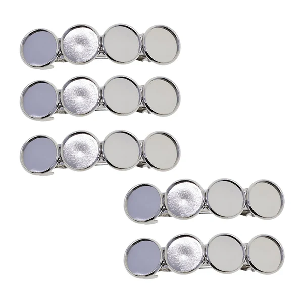 Secure Maxbell 5x Metal Hair Clips 12mm Fashion Hairpins Bezel Tray for Gift Daily White Proven