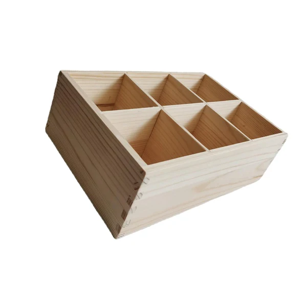 Lightweight Maxbell Wooden Pencil Holder 6 Compartment Multi Use Durable Organizer for Marker Official
