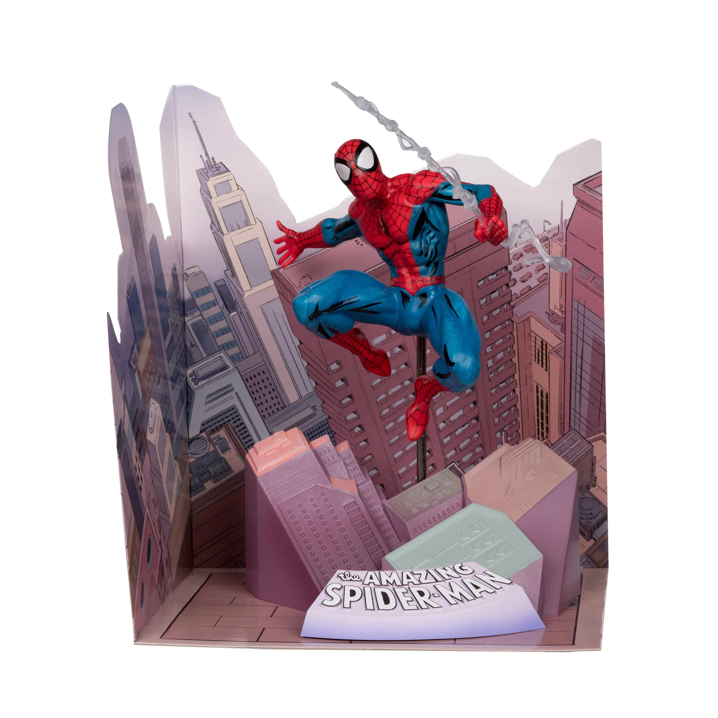 Unique McFarlane Toys Marvel Spider-Man 1 10th Scale Collectible with Scene The Spider-Man 1 Premium Material