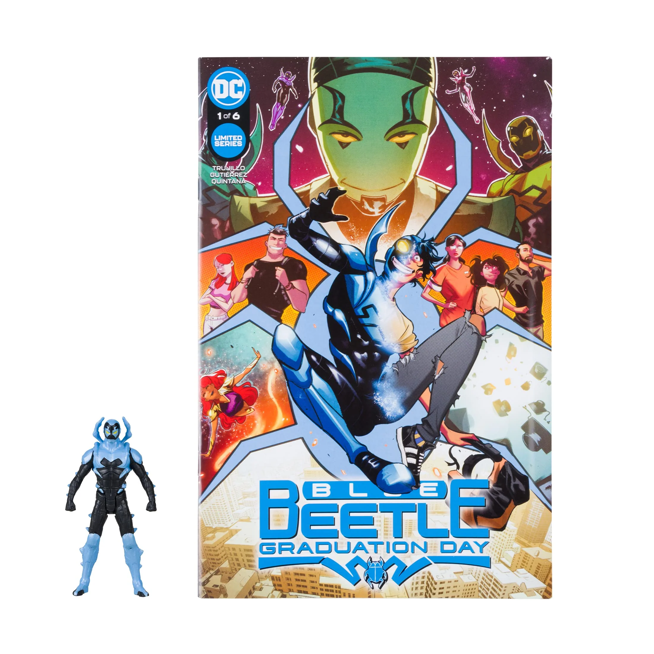 Official Mcfarlane Toys - DC Direct - Page Punchers - Blue Beetle 3 Figure With Comic Book 15808 Fine