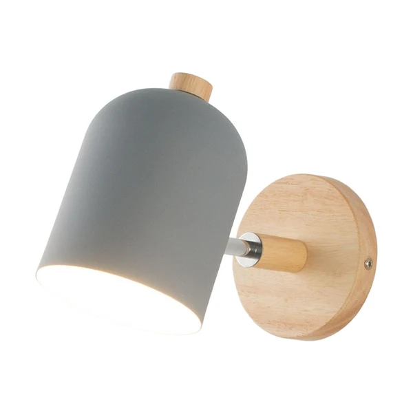 Elegant Maxbell Wall Lights Rotatable Bedside Lights Lampshade Wall Mount E27 Grey High-End