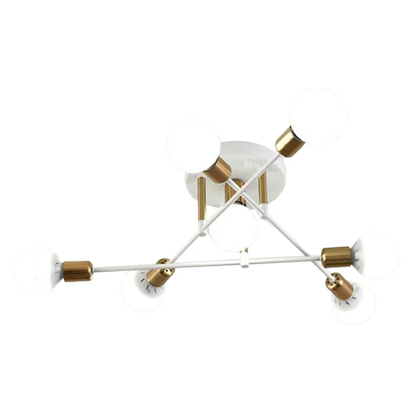High-Quality Maxbell Nordic Sputnik Chandelier E27 Base Flush Mounted Ceiling Light for Apartment 7 Heads White Organic