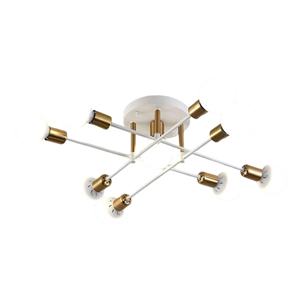 Elegant Maxbell Nordic Sputnik Chandelier E27 Base Flush Mounted Ceiling Light for Apartment 9 Heads White Innovative
