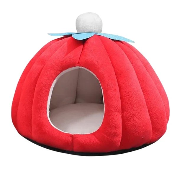 User-Friendly Maxbell Cat Bed Enclosed Pumpkin Shape Small Dog Tent Bed Hideaway L Functional