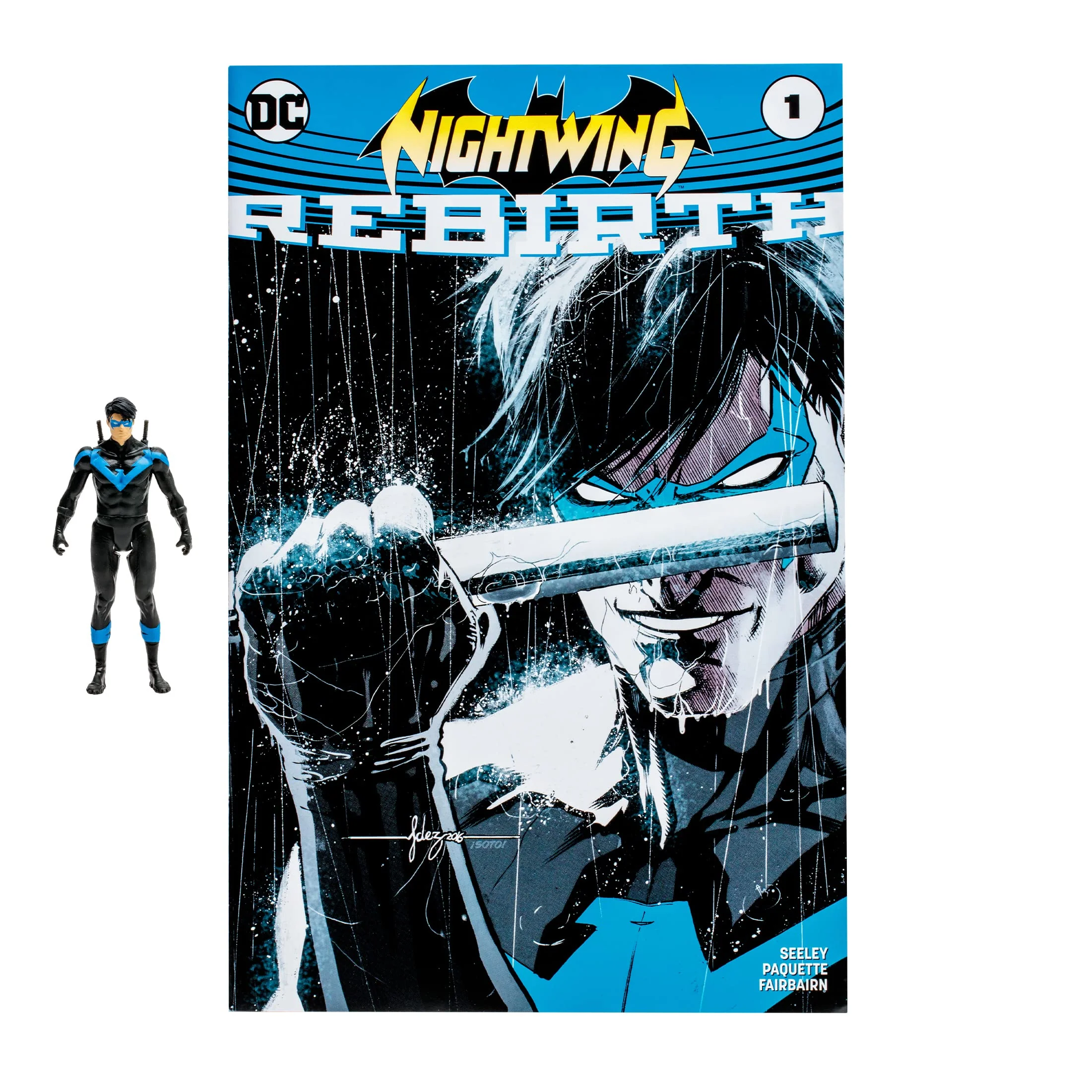 Official McFarlane Toys - DC Direct - 3IN Figure with Comic WV2 - Nightwing DC Rebirth Comfortable
