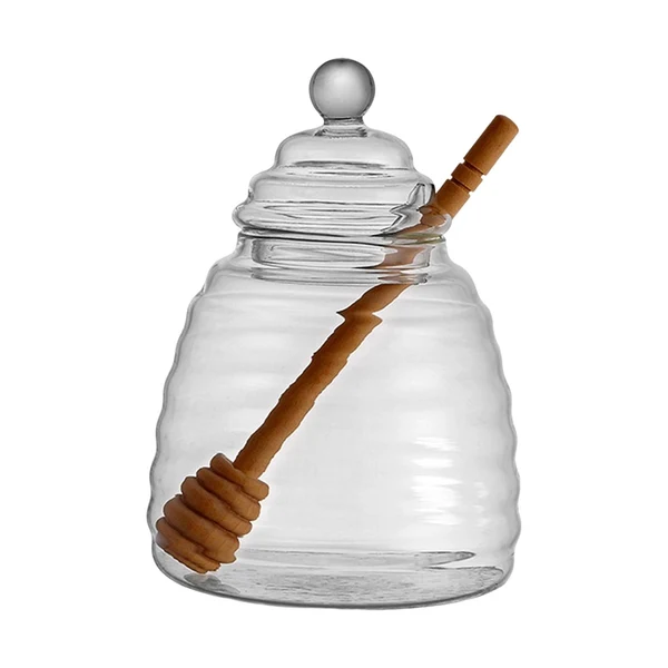 Selected Maxbell Honey Pot with Dipper and Lid Kitchen Tools Honey Jar for food Large Smooth