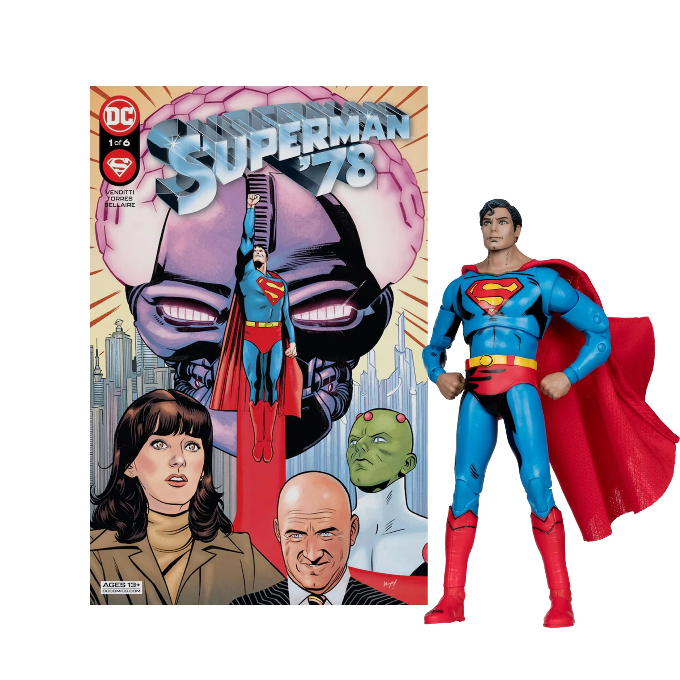 Fine Crafted McFarlane Toys - DC Direct Page Punchers Superman Superman '78 7in Figure with Comic Soft