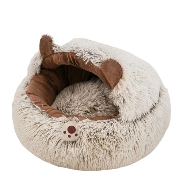 Breathable Maxbell Cat Bed Plush Bed for Pets Soft with Removable Washable Cushion Comfortable Brown 35cm Consistent