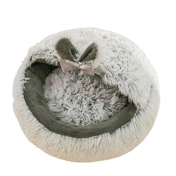 Selected Maxbell Cat Bed Plush Bed for Pets Soft with Removable Washable Cushion Comfortable Gray 35cm Luxury