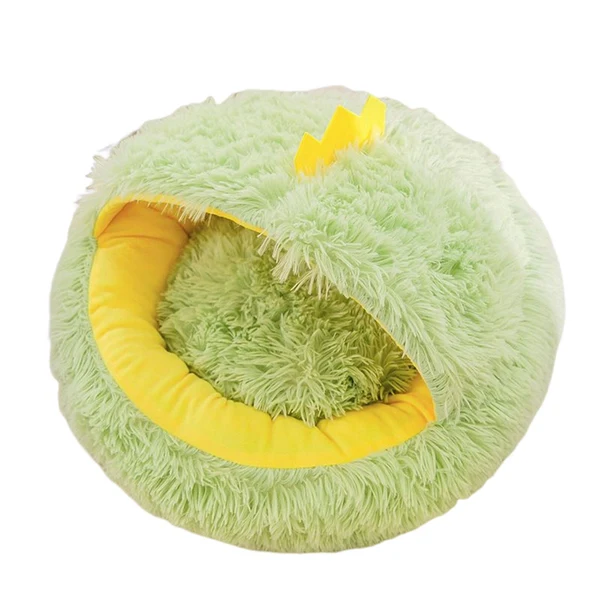 Efficient Maxbell Cat Bed Plush Bed for Pets Soft with Removable Washable Cushion Comfortable Green 35cm Carefully Designed
