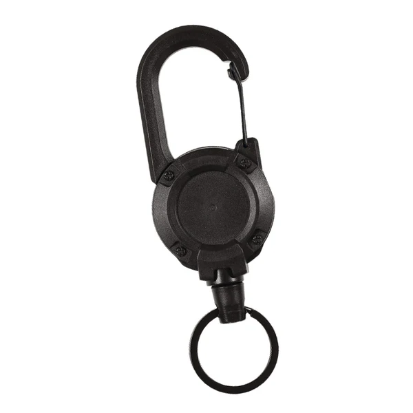 Long-Lasting Maxbell Retractable Keychain Durable Lightweight Keyring Lanyard for Backpack Bags Black Reusable