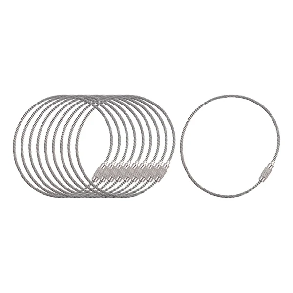 Outstanding Maxbell 10Pcs Wire Keychain Cable Hanging Jewelry Luggage Tag Keyring Loop Holder 6.6cm Original Design