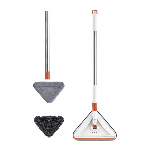 Smooth Maxbell Mop Multipurpose 360 Degree Rotation Triangle Mopping for Wall Kitchen Floor White Green