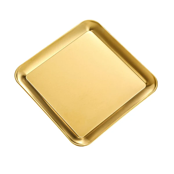 World-Class Maxbell Serving Platter Dessert Dish Rectangular for Outdoor Activities big and Aureate Casual