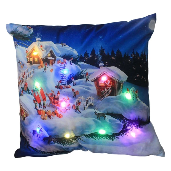 Authentic Maxbell Christmas Pillow Cover Pillowcase LED Light Case Home Living Room Style D Comfortable