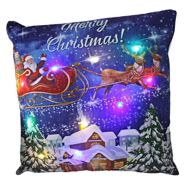 Secure Maxbell Christmas Pillow Cover Pillowcase LED Light Case Home Living Room Style G Clean