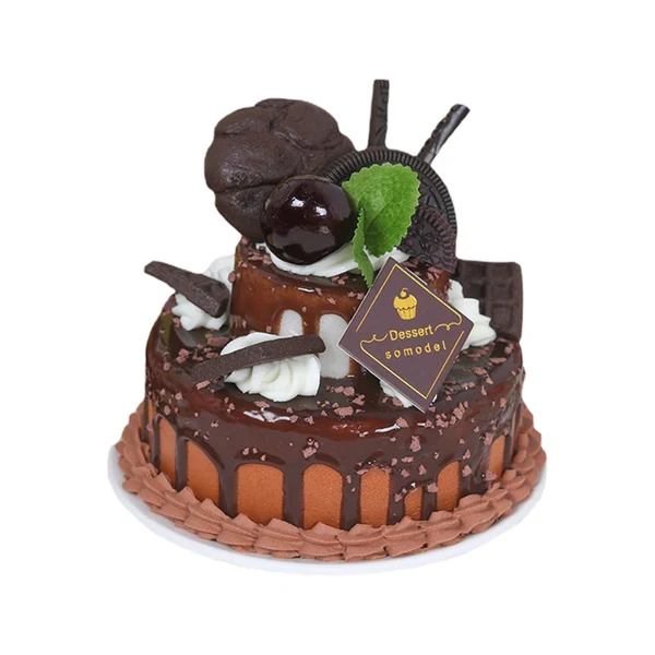 High-Grade Maxbell Artificial Cake Ornament Faux Cakes Model for Bakery Decoration Props Chocolate Clean
