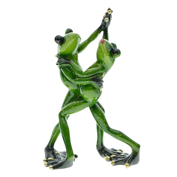 Reusable Maxbell Maxbell Funny Frogs Couple Statues Frog Sculpture for Living Room Home Decoration 21cm Solid