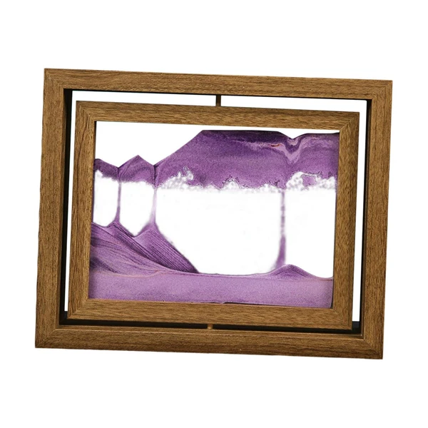 Enhanced Maxbell Moving Sand Art Picture Hourglass Sandscapes Decoration for Living Room Rotary Purple Natural