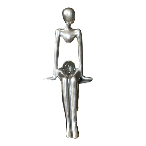 Elite Maxbell Modern Thinker Statue Abstract Art Figurine Sculpture for Bookshelf Desktop 9.5cmx8.8cmx20cm Green