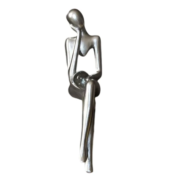 Pure Maxbell Modern Thinker Statue Abstract Art Figurine Sculpture for Bookshelf Desktop 9cmx5cmx20cm Solid