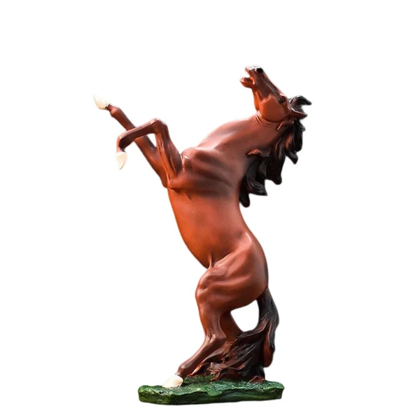 Sophisticated Maxbell 12.8''H Standing Horse Resin Statue Ornament for Decoration Accessories Brown Clean