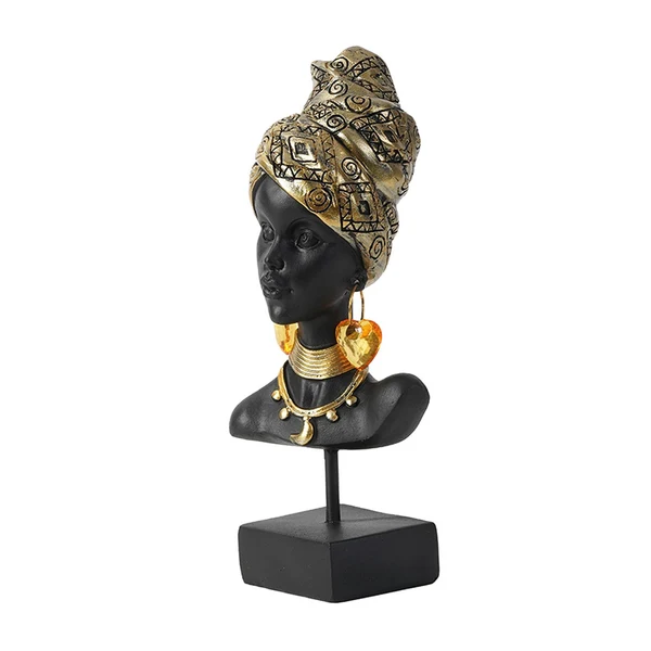 Environmentally Friendly Maxbell African Woman Bust Statue Women Sculpture Tribal Lady Figurine for Decor Carefully Designed