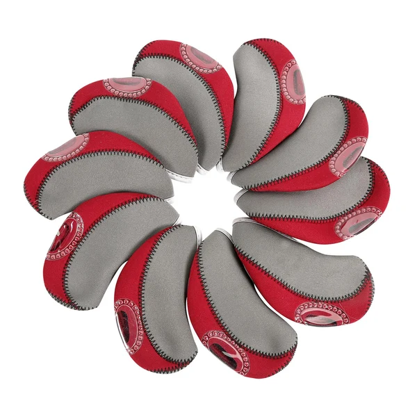 Long-Lasting Maxbell 10Pcs Golf Irons Head Cover Set with Transparent View Windows Red Artisan
