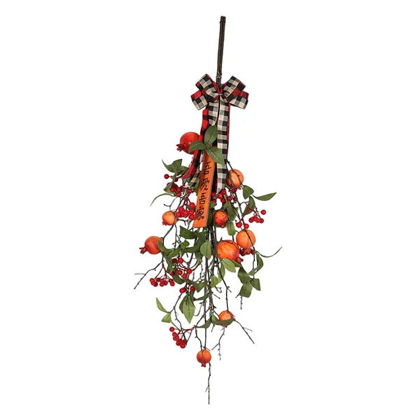 Specialty Maxbell Maxbell Pomegranate Teardrop Swag Wreath Artificial Wall Hanging for Farmhouse Decor Elite