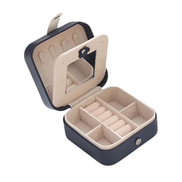 Original Maxbell Jewelry Organizer Box Waterproof Gift for Bracelets Ear Studs Watch Navy World-Class