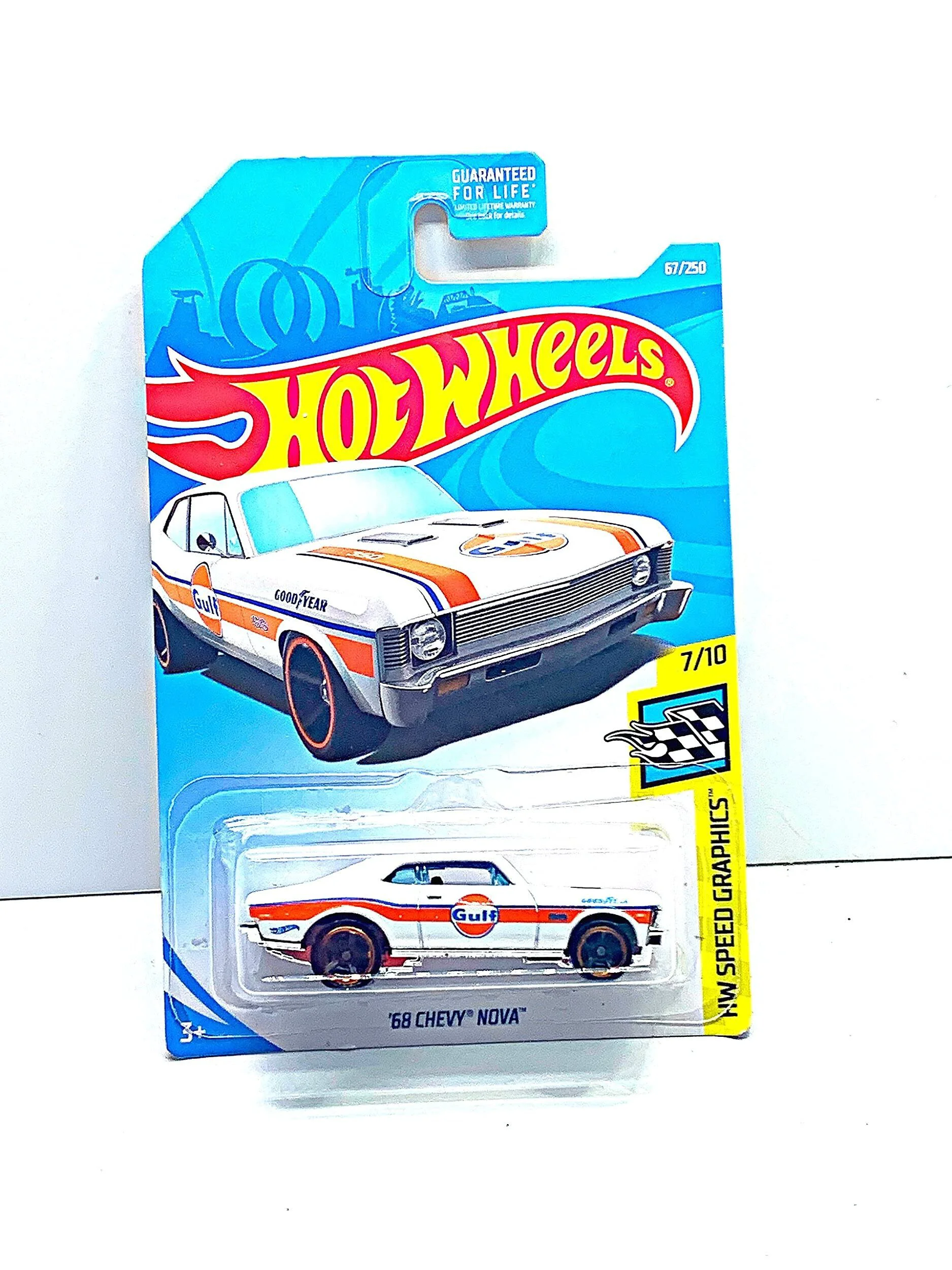 Top-Quality Hot Wheels HW Speed Graphics 7 10 '68 Nova White Gulf Genuine