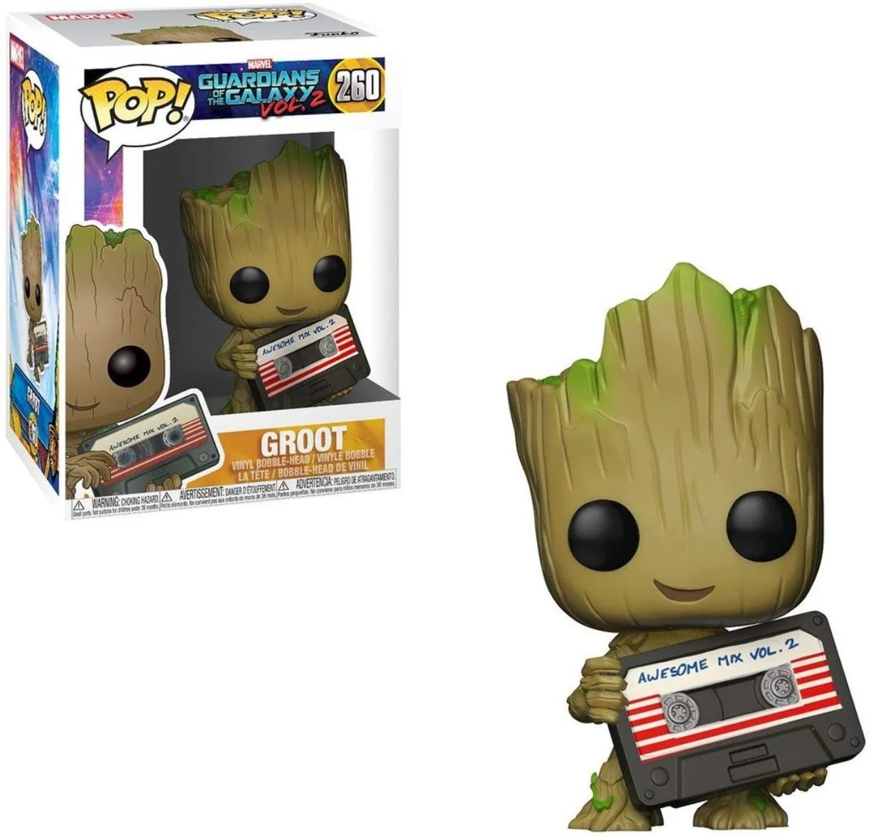 Green Funko Marvel Collector Corps Exclusive Guardians Of The Galaxy Vol.2-Groot with Mix Tape High-End