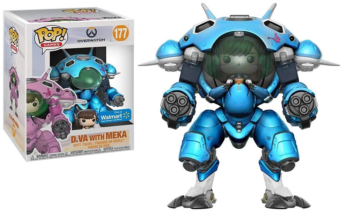 Superior Funko - Overwatch-D.Va Mech Exclusive Blueberry Figurine Multicoloured 29161 Reusable