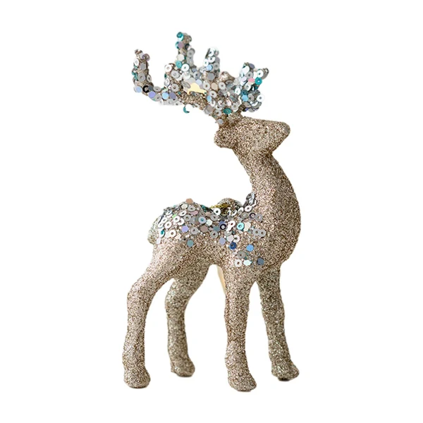 Classic Maxbell Elk Christmas Tree Decoration Gift Decorative for Xmas Tree Photography Prop Champagne Genuine