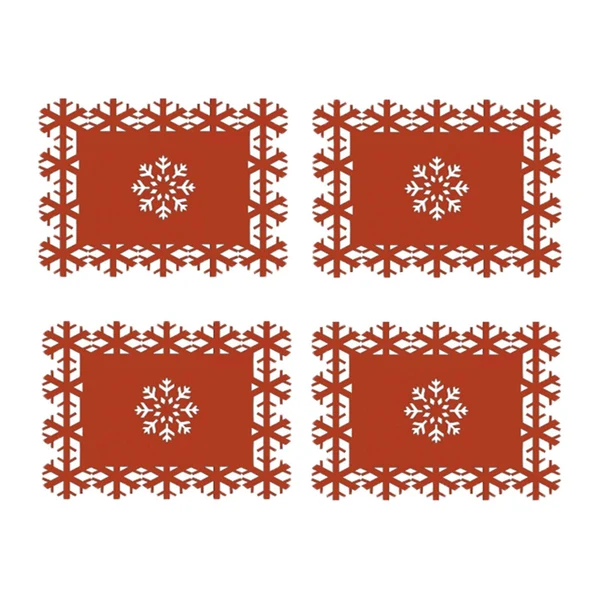 Long-Lasting Maxbell Christmas Placemats Rectangular Cloth Washable Coasters for Hotel Party Xmas High-Performance