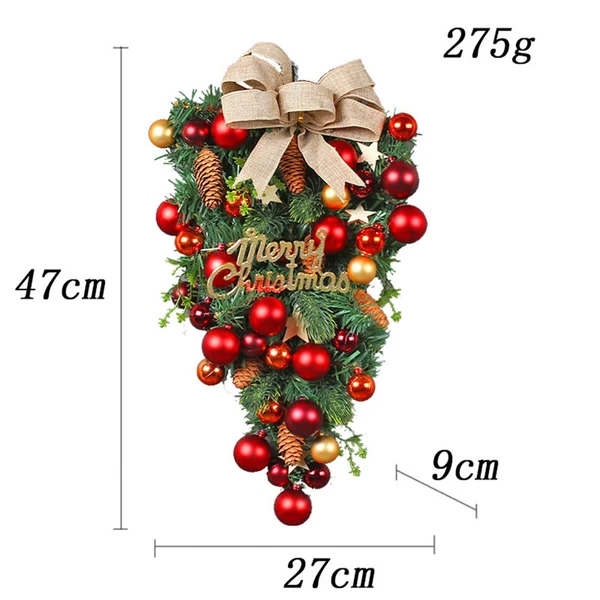 Practical Maxbell Maxbell Christmas Teardrop Swag Door Wreath Door Wall Windows for Holiday Party Soft