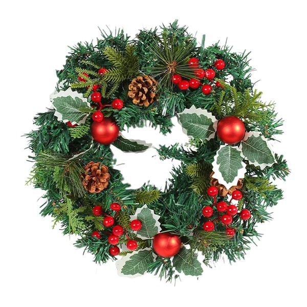 Natural Maxbell Christmas Door Wreath Rustic Christmas Decoration for Home Party Ornament High-End