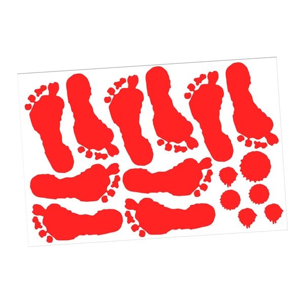 Flexible Maxbell Maxbell Halloween Wall Sticker Decal Window Clings Party Supplies Door Playroom red footprint Sustainable