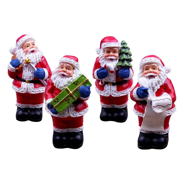 Healthy Maxbell Santa Ornament Crafts Gift Miniature Resin for Family Friend Desk Garden Green