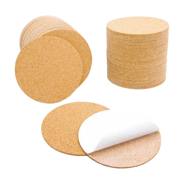 Sophisticated Maxbell 50Pcs Cork Board Tiles Pin Board for Wall with Sticky Backing DIY Coasters Round Breathable
