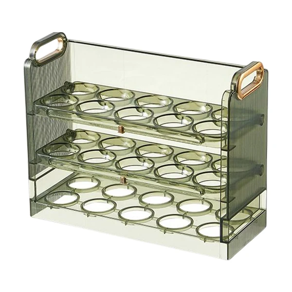 Sustainable Maxbell 3 Layer Fridge Side Door Egg Tray Organizer for Kitchen Fridge Cabinet Yellow Smart