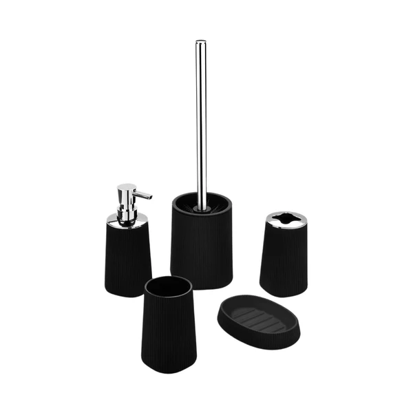 Luxury Maxbell 5Pcs Bathroom Sets Toothbrush Holder Cup Soap Dish for Dormitory Home Office Black Reliable