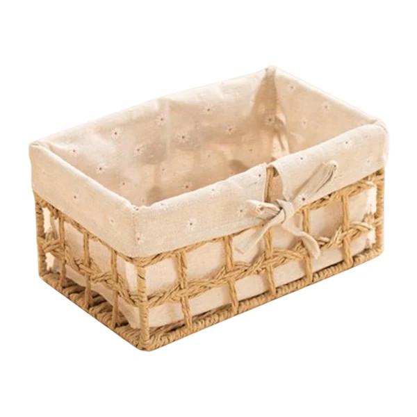 Long-Lasting Maxbell Desktop Sundries Organizer Rectangular Storage Box for Bedroom Khaki medium Soft